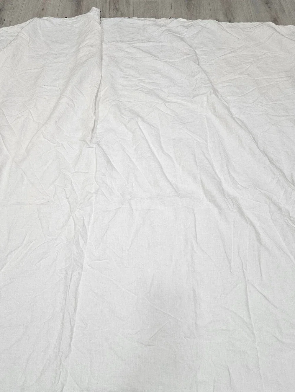 IKEA DYTAG FULL/QUEEN White Cream Duvet Cover Flax Linen & 2 STD Pillow Shams